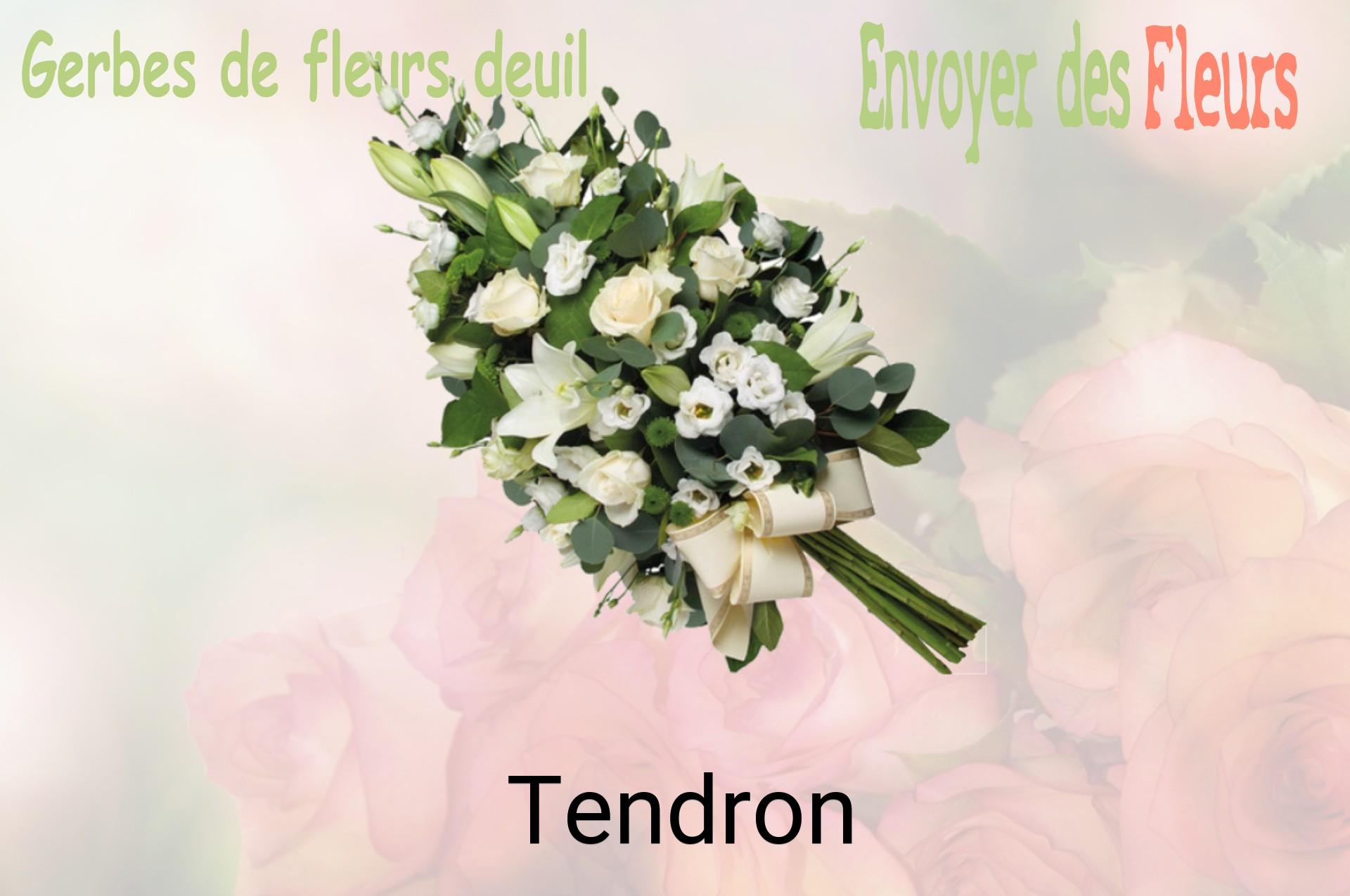 Gerbe de fleurs de deuil livrée à Tendron